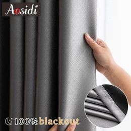 Hall Full Blackout Curtains for Living Room Luxury Opaque Blinds Bedroom Curtain for Window Treatment Ready-made Shading 100% 240325