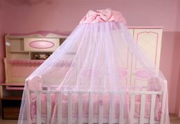 Baby Bed Crib Dome Canopy Netting for Boys Girls Princess Hanging Mosquito Net with Bowknot Decor for Bedroom Insect Protection Me6917340