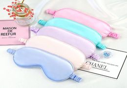 16 Colours blue pink Silk Sleep Masks Rest Shading Eye Mask Padded Shade Cover Eyepatch Travel Relax Aid Blindfolds Eyemask3819169