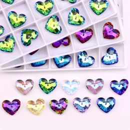 High Selling 17mm Fat Peach Ausrian Crystal Heart AB Fancy Shaped Small Pendant Beads Necklace Pendant DIY Material Accessories