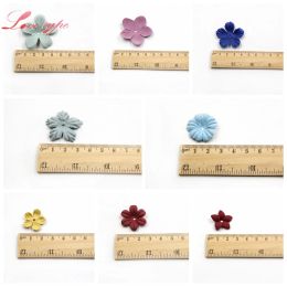 30PCS Small Exquisite Leather Flowers Handmade Artificial Flower Petal Wedding Decor Scrapbooking DIY Craft Fake Flower Supplies