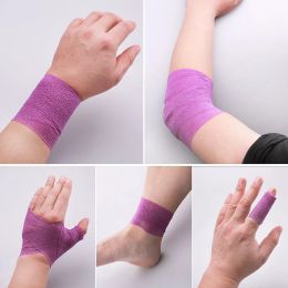 5 Pcs/lot Sports Safety Self Adhesive Elastic Bandage Non-woven Fabric Tape Protective Gear Knee Elbow Brace Support 5*450cm
