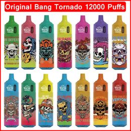 Bang Tornado Box 12000 Puff 12K Disposable E Cigarettes kits Mesh Coil 20ml Pod Battery Rechargeable 600mAh RGB LED Lights Disposable Vape Pen