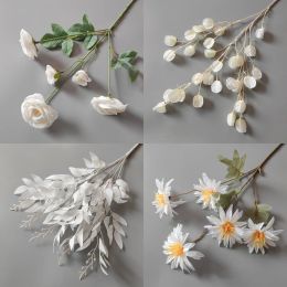 White Artificial Flowers Rose Hydrangea Eucalyptus Leaf Plants Wedding Road Lead Floral Arrangements Materials Hall Home Decor