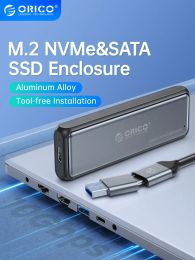 Enclosure ORICO M.2 SSD Enclosure NVMe SATA Aluminium Alloy 10Gbps Tool Free M2 SSD Case Box for Macbook Pro Laptop Computer Accessories