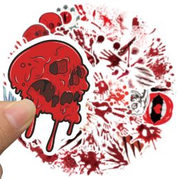 10/30/48pcs Cool Red Blood Thriller Horror Stickers Skateboard Luggage Guitar Phone Motorcycle Car Laptop Waterproof Sticker