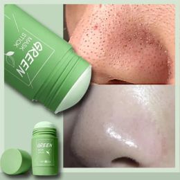Green Tea Mud Mask Stick Deep Cleansing Pores Oil Control Anti-Acne Facial Mask Blackhead Remover Purifying Skin Care Mask 40g
