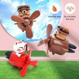 Car Air Freshener Bear Fragrance Pilot Rotating Propeller Outlet Fragrance Magnetic Design Auto Accessories Perfume Diffuse