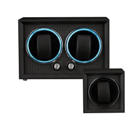 2024 New Embers Matte Black 1 2 Slots Watch Winder Wooden Shaker Watch Box Automatic Winder Storage Case Mabuchi Motro