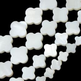 Natural Shell Beads White Mother Of Pearl Shell Clover Shape Beads 6 8 10 12 14mm Beads For Diy Bracelet Necklace Jewelry Making