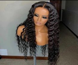 Curly 134 Lace Front Human Wig For Black Women Girls Virgin Brazilian Malaysian Preplucked Baby Hair bleached knots8889995