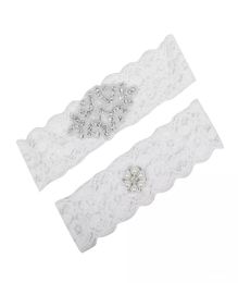 Cheap Wedding Leg Garters Plus Size Lace Bridal Garters Crystals Pearls Lace Wedding Garters for Bride Belt Real Picture6212457