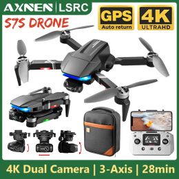 Drones LSRC S7S Drone 4K Professional 3Axis Gimbal GPS 5G WIFI Dual Camera Dron Brushless Helicopter Foldable RC Quadcopter Toys 28min