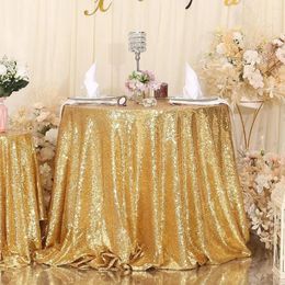 Table Cloth Glitter Sequin Tablecloth Round Cover Rose Gold For Wedding Birthday Party Home Decoration