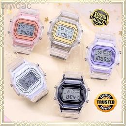 Women's Watches INS Electronic Watch Female Students Waterproof LED Watch Network Red Sports Transparent Small Square Watches for Women Relogio 240409