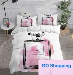 High-end Duvet Cover Cross-Border Cartoon Perfume Three-Piece Pink Factory Supply