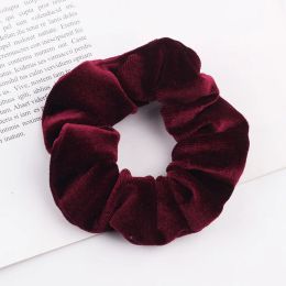 Korea Girls Solid Colour Rubber Band Ponytail Holder Velvet Scrunchie Headwear Elastic Hair Bands Girl Hair Accessories Ornaments