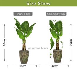 Fresh green plant potted wall stickers for bedroom, living room, foyer, home, and wall decoration