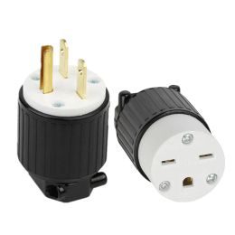 US Industrial Connector American Nema 6-15P Male Plug 6-15R Female Socket Self-wiring Connector For Power Cord 15A 250V