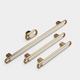 White/Black Cabinet Handles and Knobs Bright Gold Wardrobe Pulls Light Luxury Furniture Hardware Zinc Alloy Kitchen Accessories