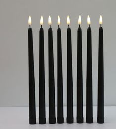 Pieces Black Flameless Flickering Light Battery Operated LED Christmas Votive Candles28 Cm Long Fake Candlesticks For Wedding Can3253390