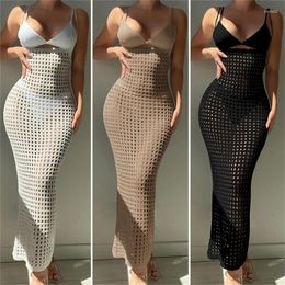 Casual Dresses Hollow Out Bikinis Cover Up For Women Crochet Beach-Dress Girl Swimsuit Dropship