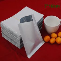 7*10cm (2.8*3.9") Top Opened White Aluminium Foil Bag Mylar Heat Seal Food Storage Packing Bag Plastic Vacuum Pouch For Coffee Sugar LL