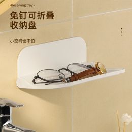 Portable Bedside Storage Shelf Wall-mounted Bed Head Rack Retractable Foldable Hanging Shelf Kitchen Bathroom Storage Holder