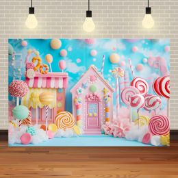 NeoBack Photography Birthday Background Sweet Candy House Party Kids Family Portrait Decor Photo Backdrop Studio