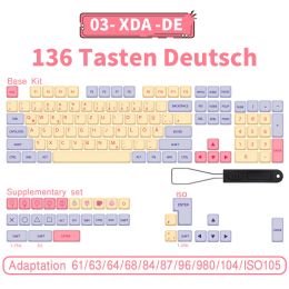 Accessories 140 keys PBT Keycaps XDA Profile ISO layout German Key caps For Cherry MX Mechanical Keyboard