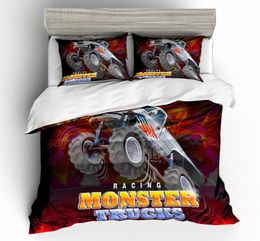 Monster Truck King Size Bedding Set Cartoon Colourful Cool 3D Duvet Cover Queen Home Textile Double Single Bed Set With Pillowcase3165157
