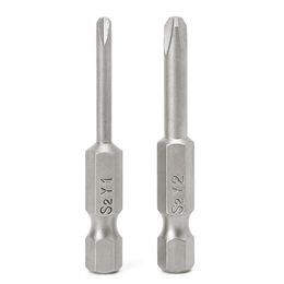 New 2 Pcs 50mm Magnetic 1/4'' Hex Shank Tri-wing Y Tip for Head Screwdriver Bits Set