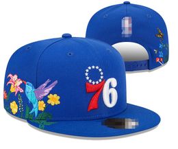 American Basketball "76ers" Snapback Hats 32 Teams Luxury Designer Finals Champions Locker Room Casquette Sports Hat Strapback Snap Back Adjustable Cap a5