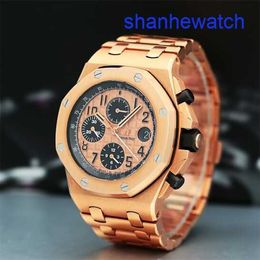 AP Athleisure Wrist Watch Royal Oak Offshore Series Box Certificate Automatic Machinery Rose Gold Mens Watch 26470OR