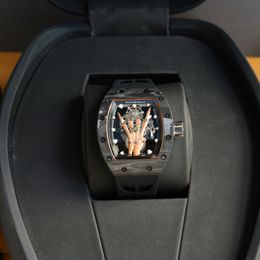 66 montre de luxe Luxury Watch manual mechanical movement CarbonTPT Carbon Fibre case men Watches Wristwatches Relojes