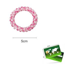 Candy Color Hair Rope Girl Telephone Wire Star Pattern Elastic Hair Band Frosted Spiral Cord Rubber Hair Tie Stretch Headband