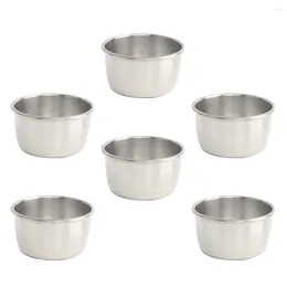 Plates 6 Pcs Kimchi Container Seasoning Cup Appetiser Stainless Steel Bowl Flavour Dish Sauce Pot