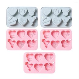 Baking Moulds 5PCS Love Silicone Mold DIY Gypsum Cement Concrete Candle Soap Chocolate Candy Biscuit Tool Valentine's Day