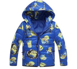 Children Jackets minions Boys Girl winter down coat 2017 Fashion Baby cartoo Warm Coat Kids winter hooded Coat kids outerwear8081615