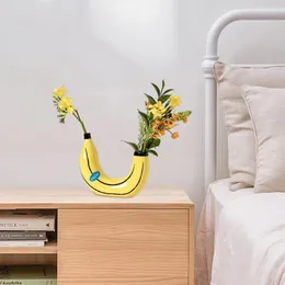 Vases Banana Statue Reusable Living Room TV Table Fruit Flower Pot Ornament Nice-looking Stable Base Vase Home Decor