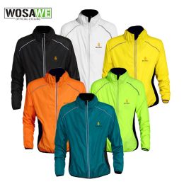 WOSAWE Cycling Jacket Reflective Jerseys Long-sleeved Hiking Running Ropa Ciclismo Wind Coat MTB Bike Clothing Water Repellent