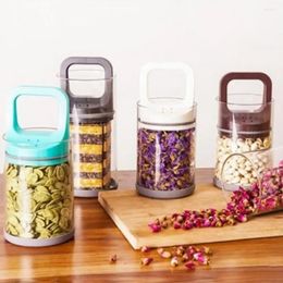 Storage Bottles 1 Pcs Vacuum Sealed Jar Glass Pull Can Jars Lid For Food Grains Container Canister Kitchen Bottle Tank