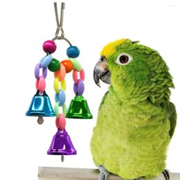 Other Bird Supplies Parrot Toys Metal Ring Bell Hanging Cage For Squirrel Parakeet Birds Accessories Random Colour