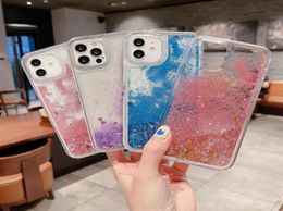 Fashion Quicksand Hard PC Soft TPU Cases For Iphone 14 Pro MAX 13 12 Mini 11 XR XS X 8 7 6 5 Plus Stars Liquid Starry Bling Glitte9691356