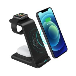 Chargers 3In1 Wireless Charger 15W Fast Charging Station For Charge Mobile And Headsets For IPhone 12/for 12 Pro/ For 12 Pro Max