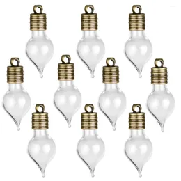 Vases Small Glass Bottles Jars 10pcs Teardrop Shaped Tiny With Caps Clear Bottle For DIY Crafts Bead