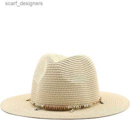 Wide Brim Hats Bucket Hats 56-58-60CM Big Size Straw Western Cowboy Hat for Men Summer Curling Brim Beach Sun Hats Panama Cowgirl Hats sombreros de vaquero Y240409