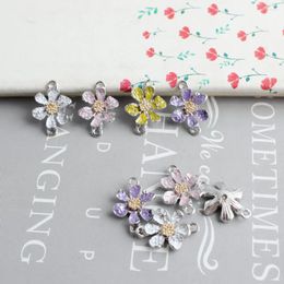 Pendant Necklaces DIY Jewellery Findings Wholesale 100pcs 12 18mm Enamel Alloy Colourful Daisy Flower Connector Charms Earring Necklace