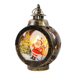 Candle Holders Christmas Glowing Lights Atmosphere Adornos Navidad Decoration De Noel Vintage Candlestick Santa Claus Drop