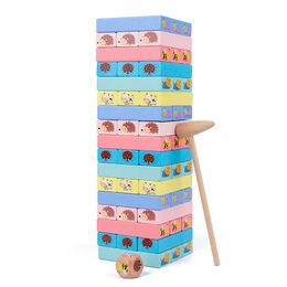 Colour 51 Pieces Animal Large Blocks High Wood Children Block Early Education Children Activity Educational Toy With Hammer